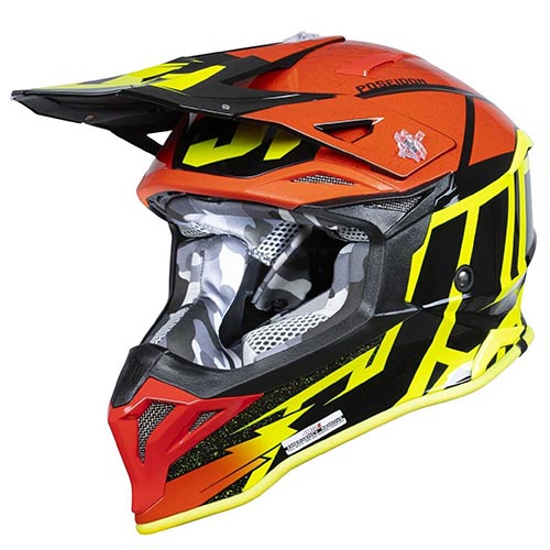 CASCO JUST1 J39 POSEIDON FLUOR YELLOW/RED/BLACK S