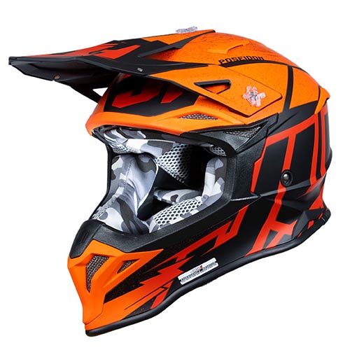 CASCO JUST1 J39 POSEIDON FLUOR ORANGE/RED/BLACK S