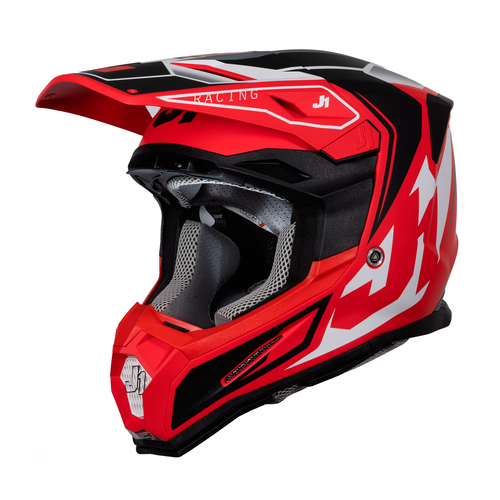 CASCO J22F FIBRA DE VIDRIO TALENT BLACK/RED XL JUST1