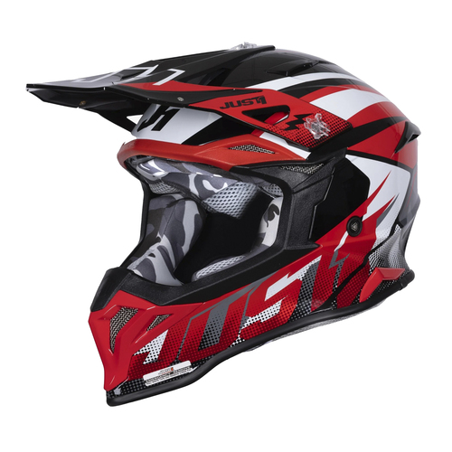 CASCO JUST1 J39 REVO RED WHITE BLACK GLOSS M