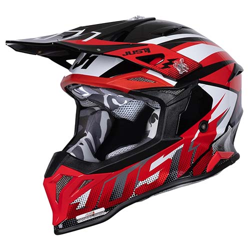 CASCO JUST1 J39 REVO RED WHITE BLACK GLOSS XXL