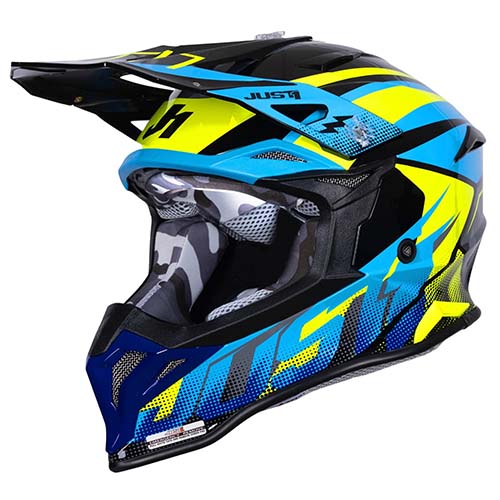 CASCO JUST1 J39 REVO BLUE FLUO YELLOW BLACK GLOSS XXL