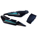 CACHA BAJO ASIENTO + UNION COLIN MOTOMEL NEW S2 150 TUBULAR NEGRO / VERDE (3PCS) OEM