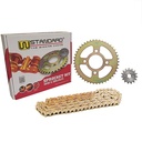 KIT TRANSMISION BAJAJ ROUSER NS160 (45/15) 428H-134L DORADA DOBLE DISCO STD