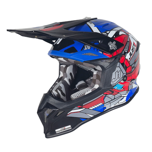 CASCO JUST1 J39 SUPPRESSOR RED/BLUE/BLACK GLOSS XXL