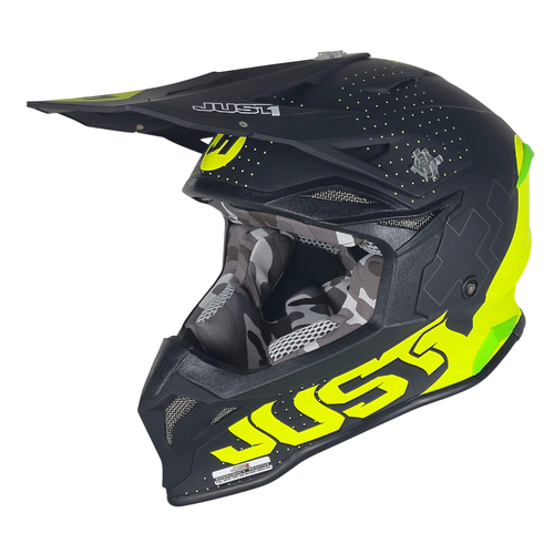 CASCO JUST1 J39 XENO FLUO YELLOW/BLACK MATT XXL