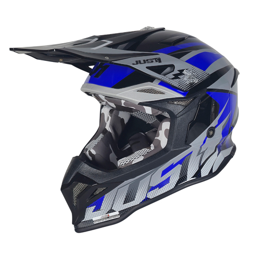 CASCO JUST1 J39 REVO GREY/BLUE/BLACK GLOSS XL