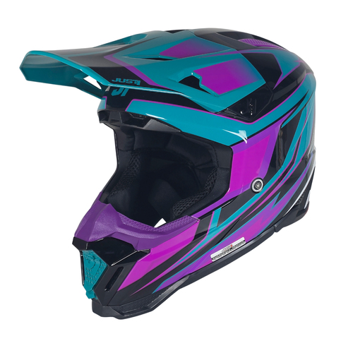 CASCO JUST1 J40 SPEED PURPLE/BLUE/BLACK GLOSS L