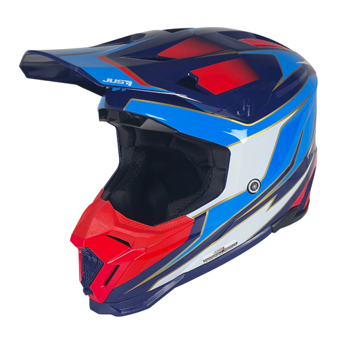 CASCO JUST1 J40 SPEED RED/WHITE/BLUE GLOSS L