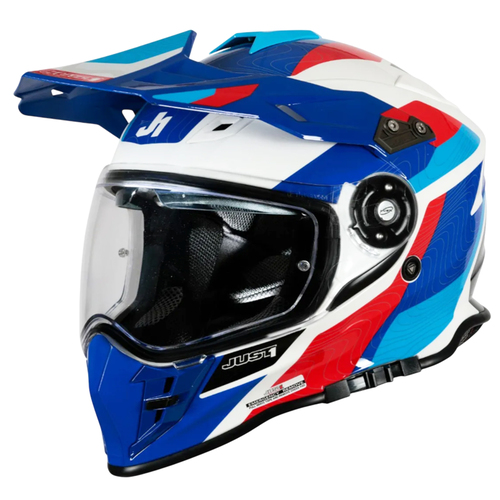 CASCO JUST1 J34 PRO GLOBE BLUE/RED/WHITE GLOSS L