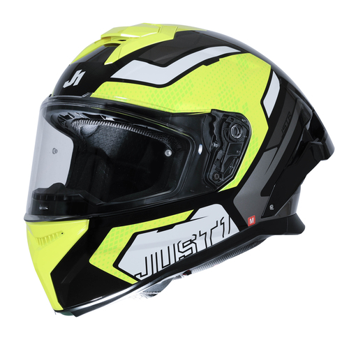 CASCO JUST1 J-STR UNION BLACK/YELLOW GLOSS XL