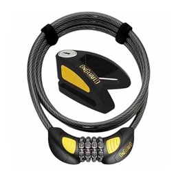 [8110] TRABA DISCO (CANDADO) 8110 8mm + CABLE 210cmX10mm ONGUARD
