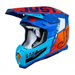 [J22016] CASCO J22F FIBRA DE VIDRIO FALCON ORANGE/BLUE MATT XL JUST1