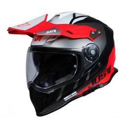 [J34034] CASCO J34 PRO OUTERSPACE WHITE/FLUO RED/BLACK MATT XXL JUST1